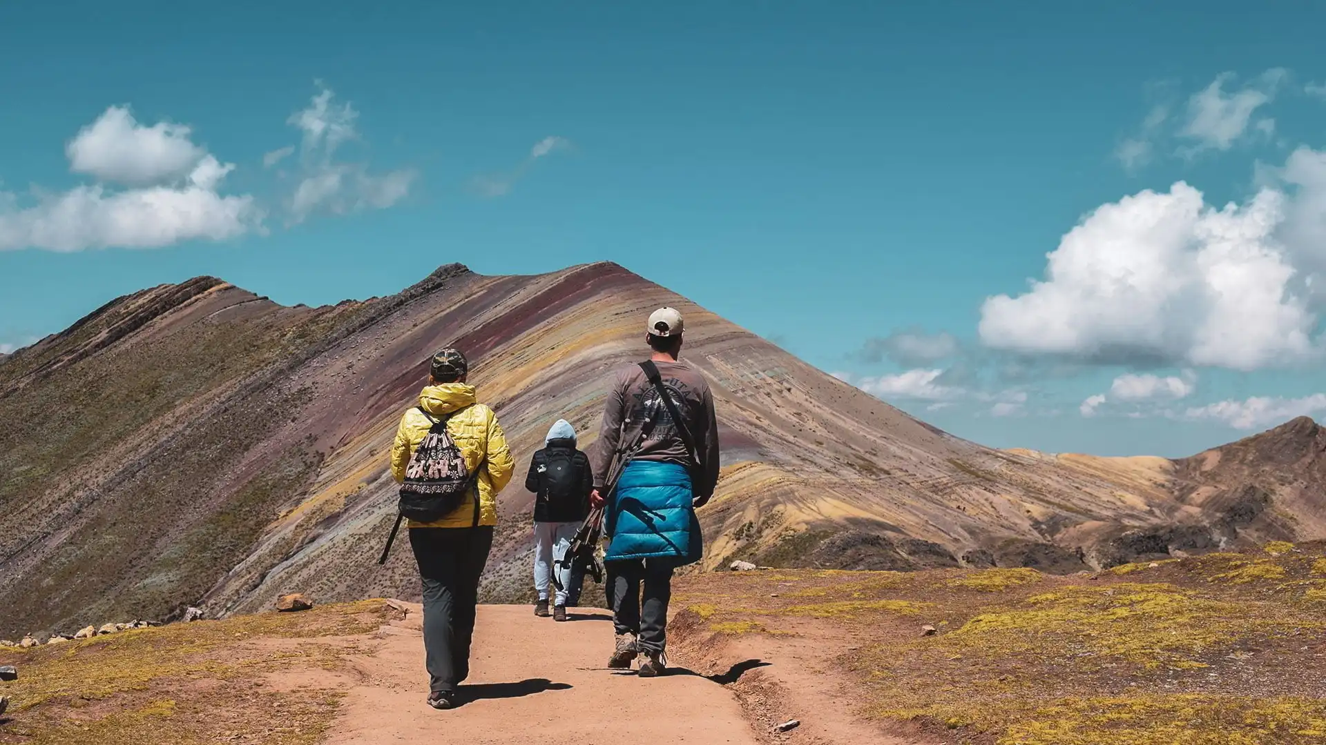 Hikers in Palccoyo Mountain in Cusco