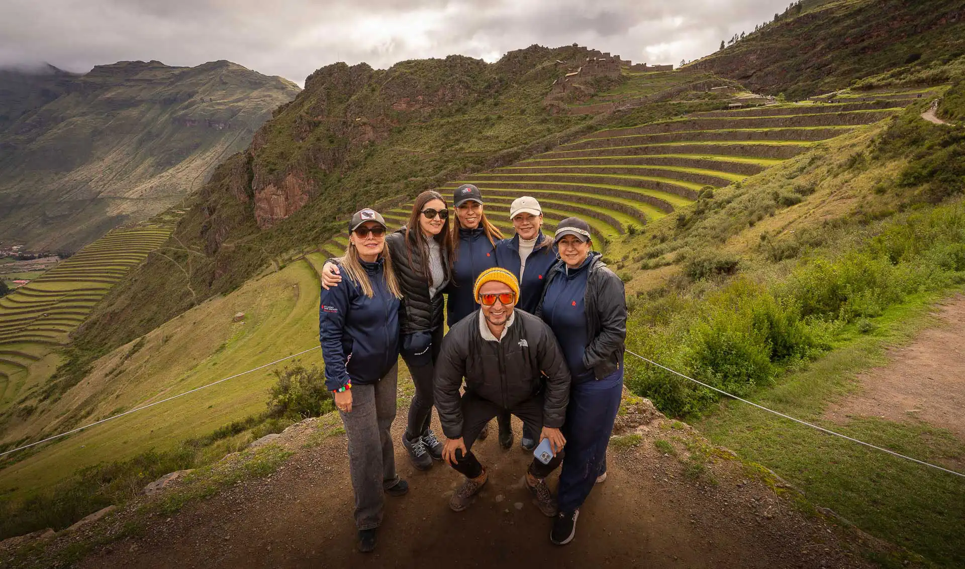 A group in Pisaq Inca Ruins