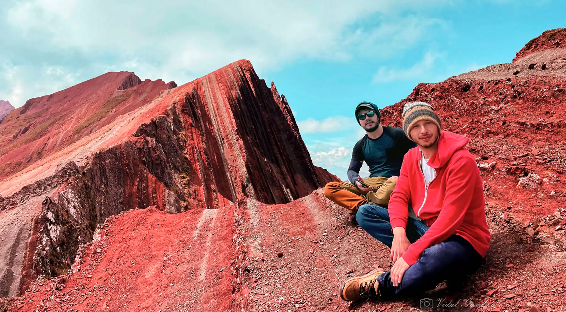 Friends at Pallay Punchu Rainbow Mountain